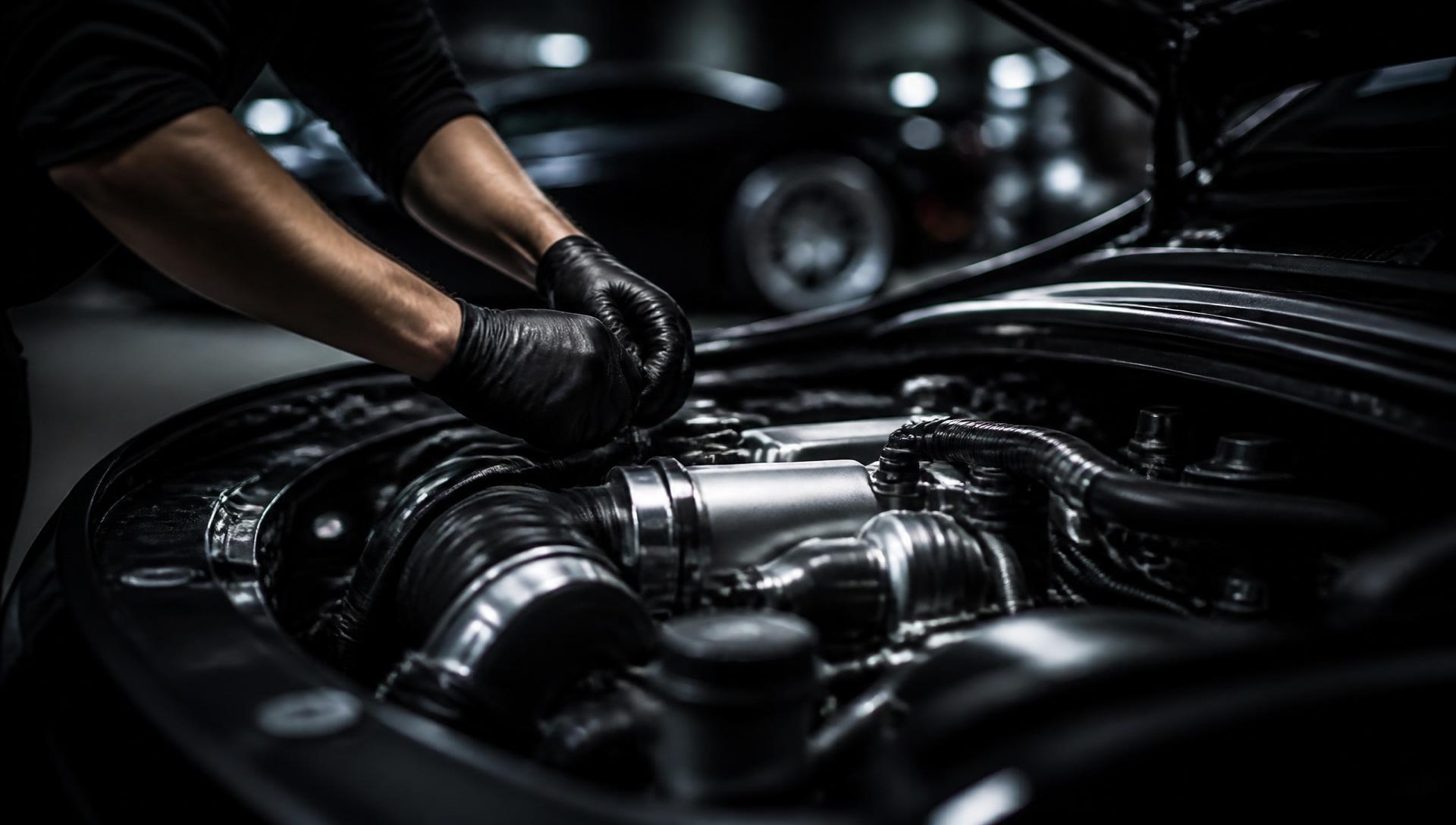 Certified technician working on a luxury car engine